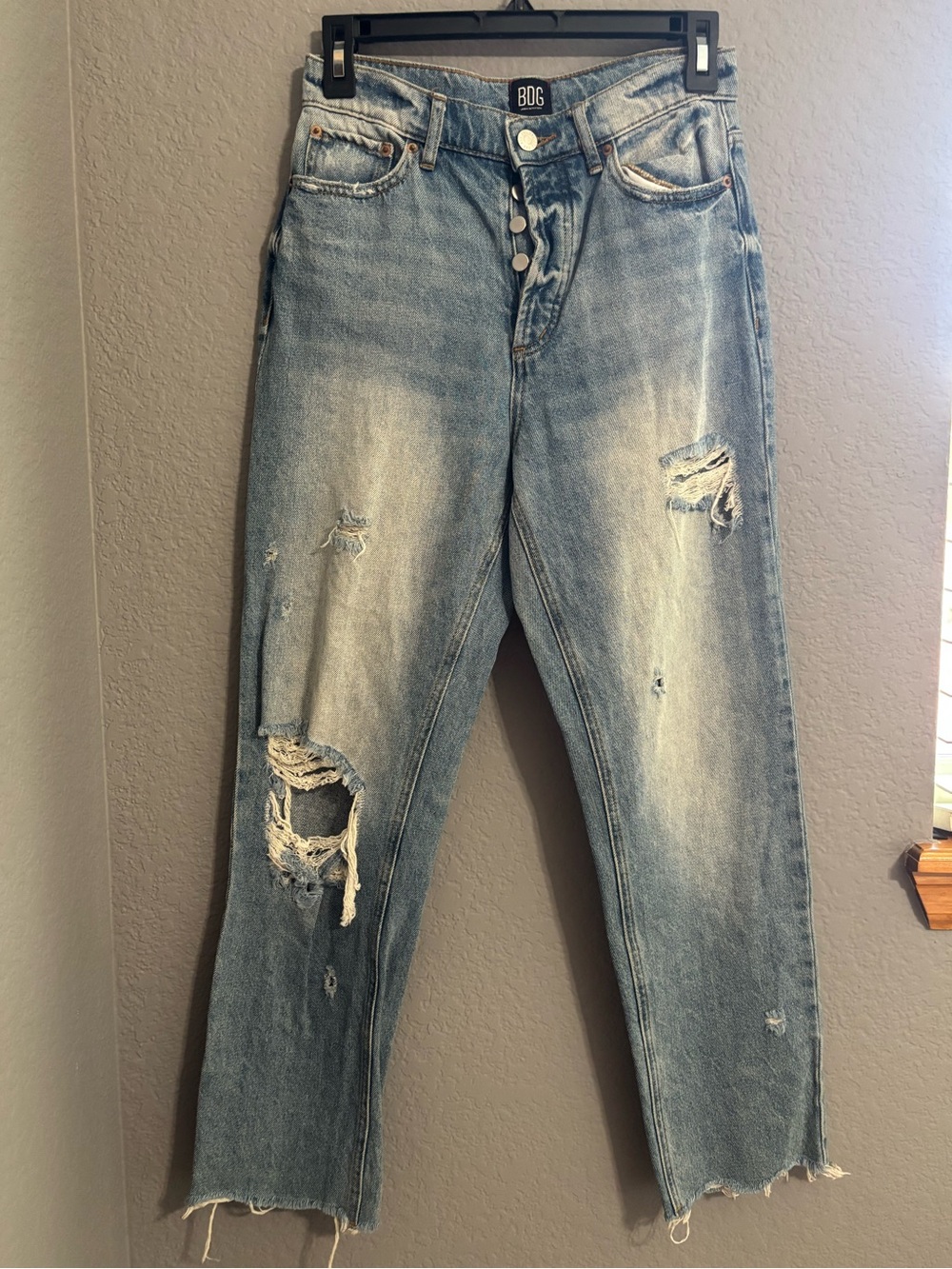 BDG Light Blue Ripped Relaxed Straight Jeans